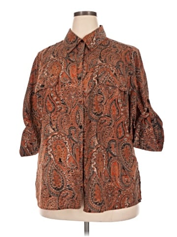 Notations 3/4 Sleeve Button-Down Shirt (view 1)