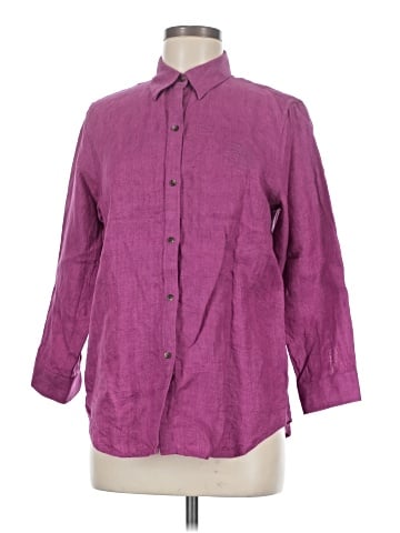 Lauren by Ralph Lauren 3/4 Sleeve Button-Down Shirt (view 1)