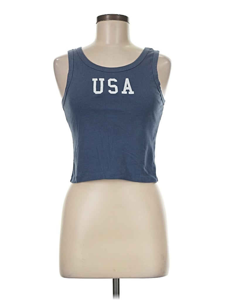 Pre-owned Grayson Threads Tank Top Blue Halter Neckline Tops