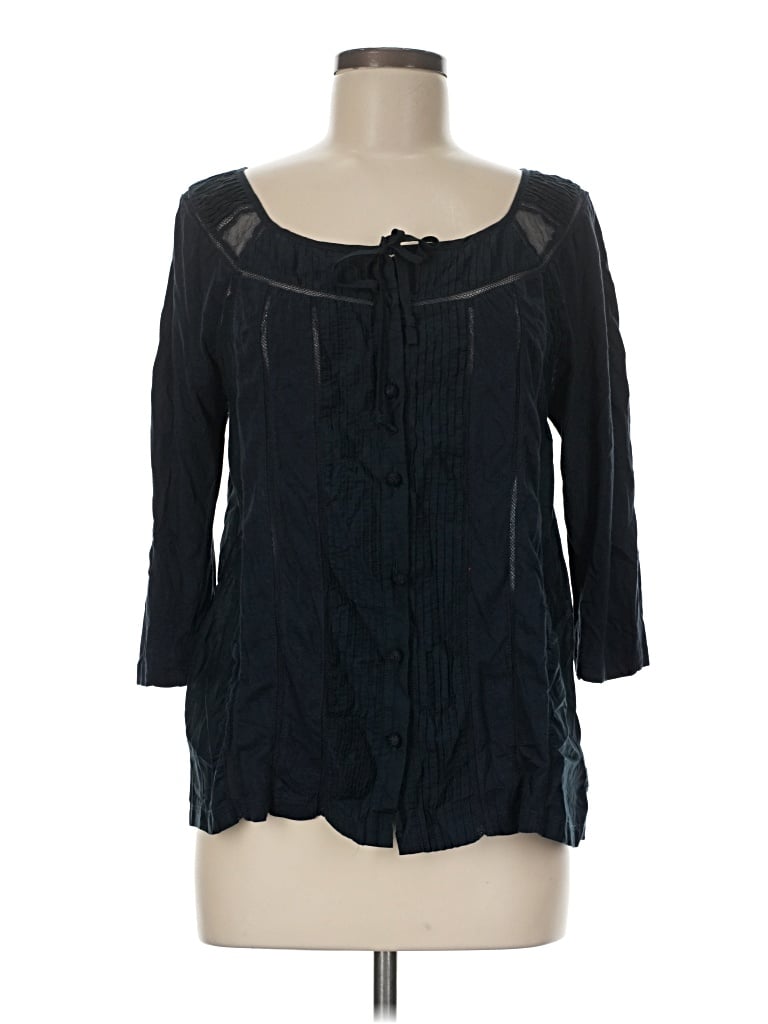 Pre-owned Deletta 3/4 Sleeve Blouse In Black
