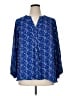 T Tahari 100% Polyester Blue 3/4 Sleeve Blouse Size 1X - photo 1