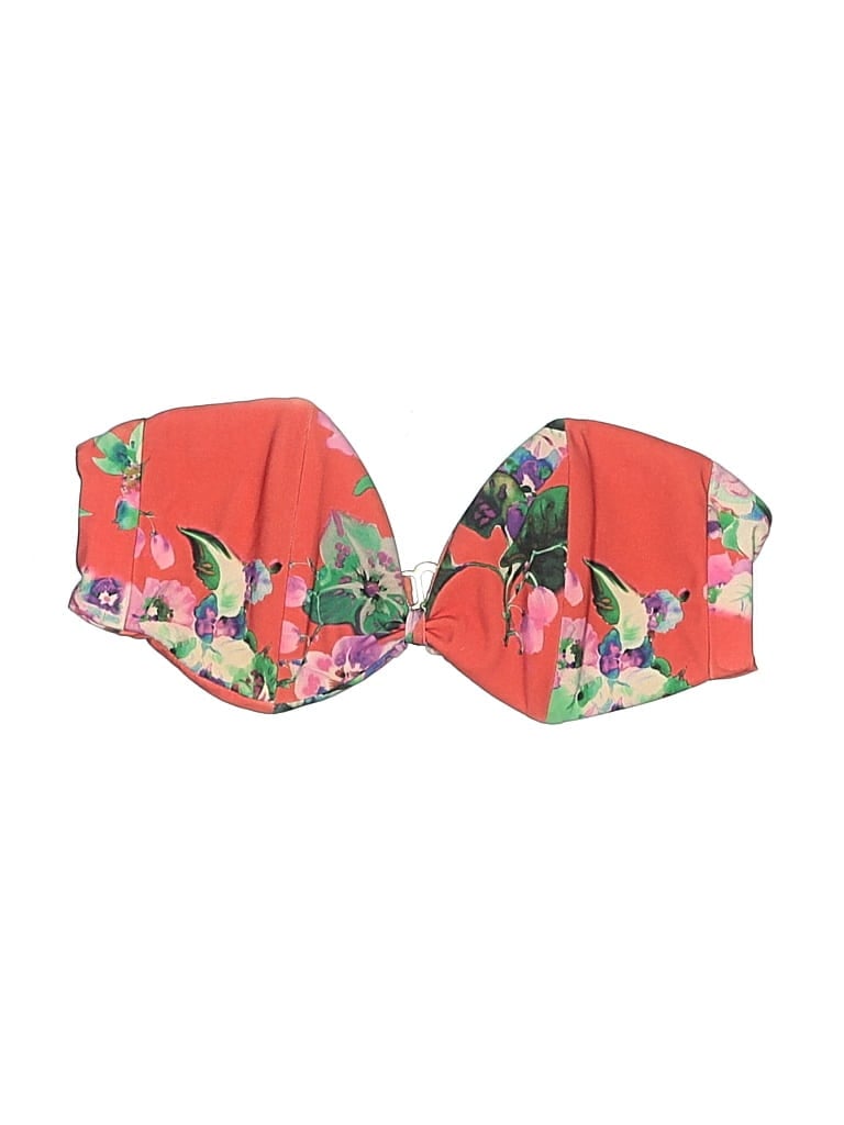 Pre-owned Montce Swimsuit Top Pink Floral Pattern Swimwear