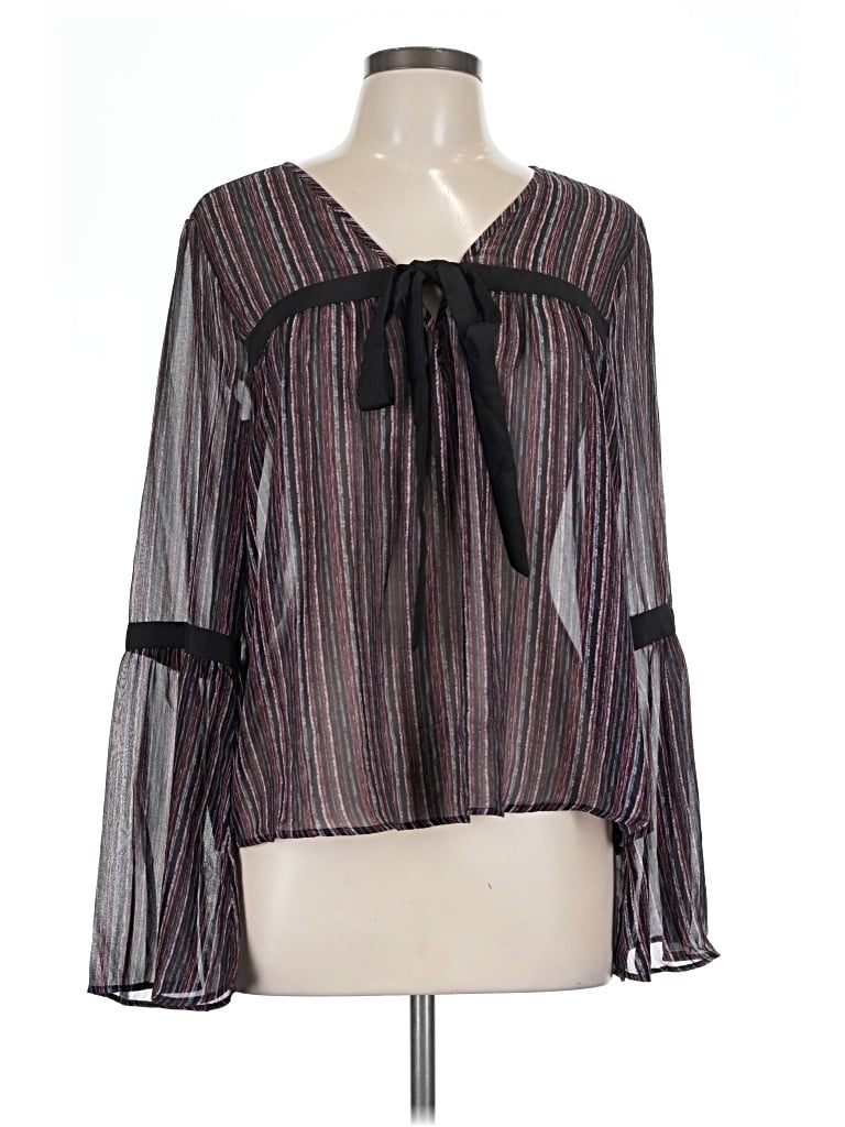 Pre-owned Bcbgeneration Long Sleeve Blouse In Black
