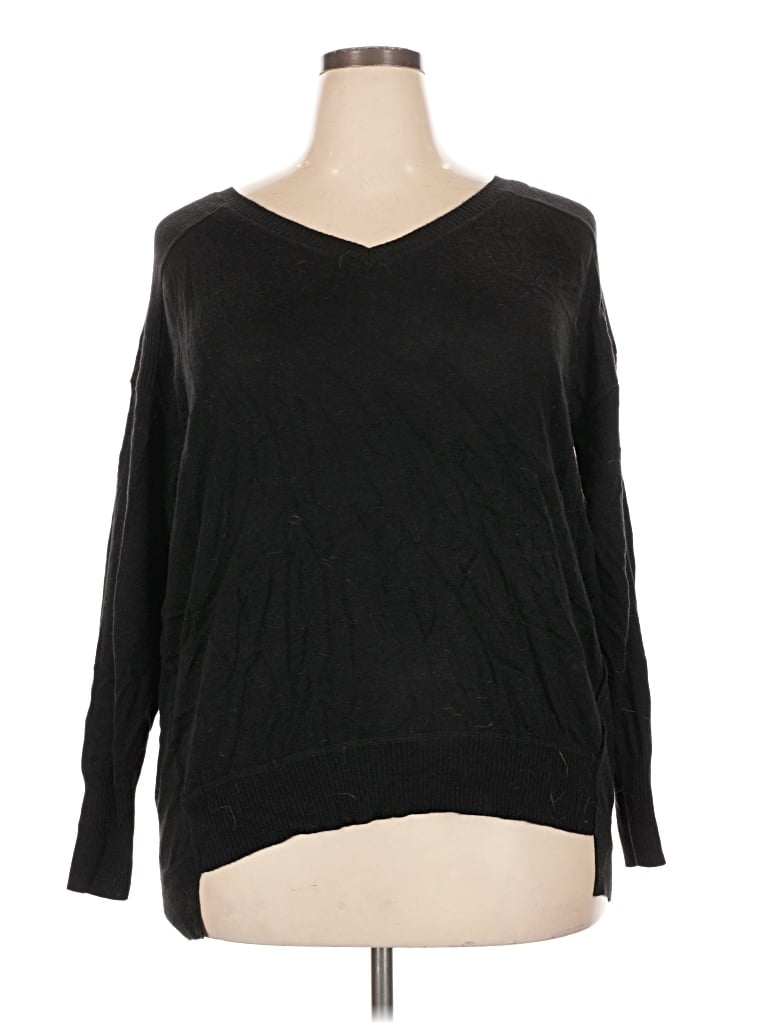 Pre-owned Olivia Sky Pullover Sweater In Black