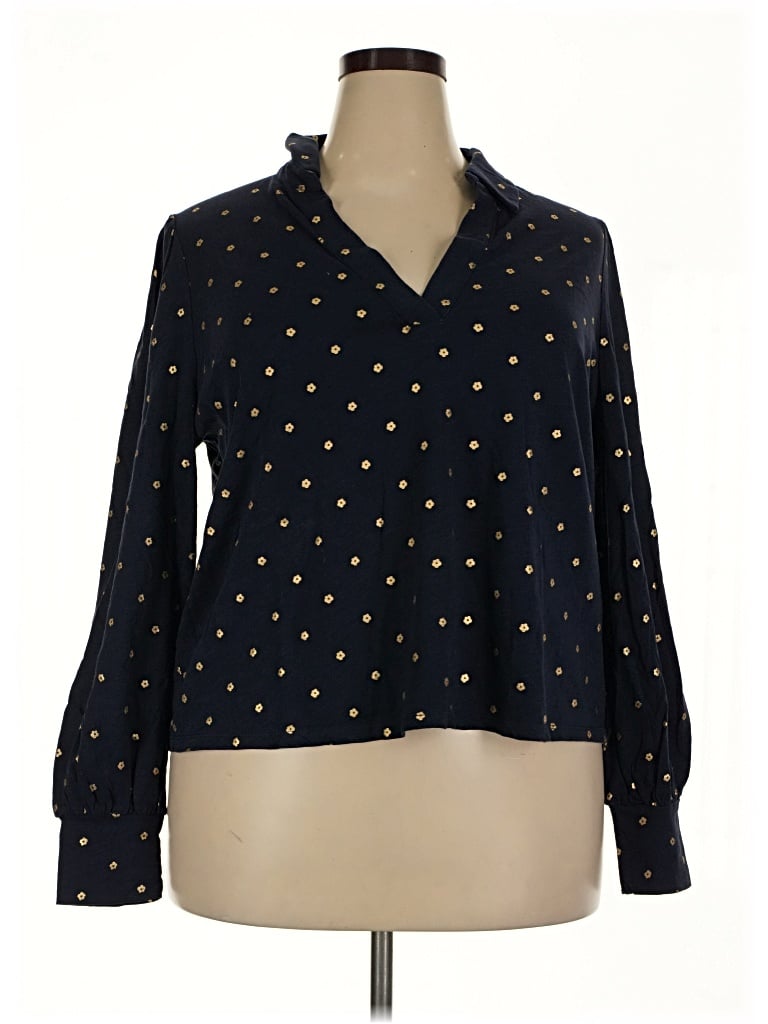 Pre-owned Boden Long Sleeve Polo Shirt In Blue