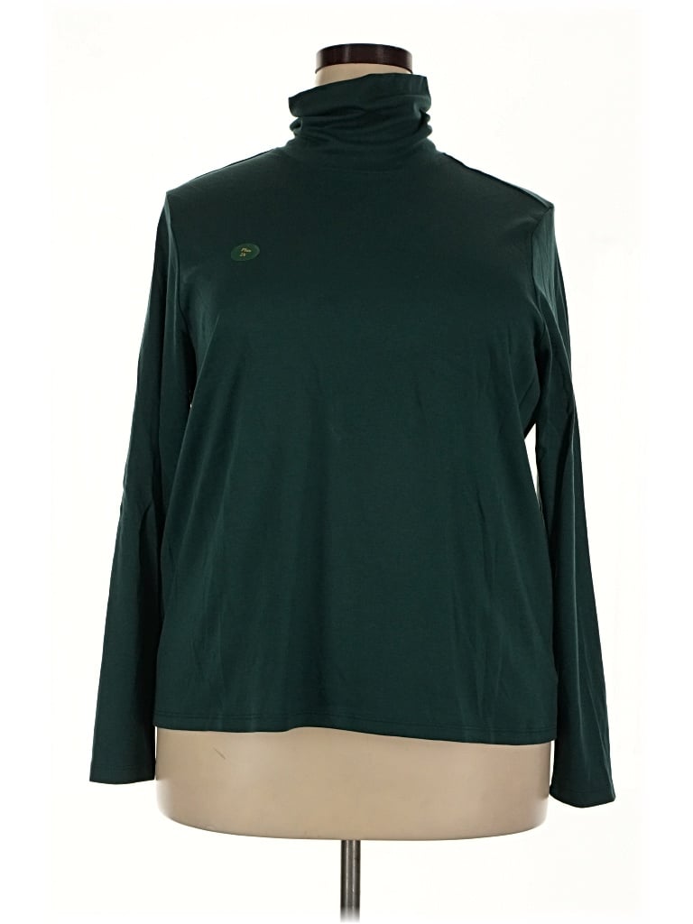 Pre-owned L.l.bean Long Sleeve Turtleneck In Green