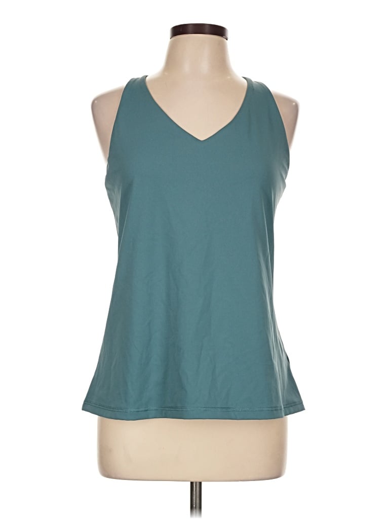 Pre-owned Tek Gear Tank Top Teal Halter Neckline Tops