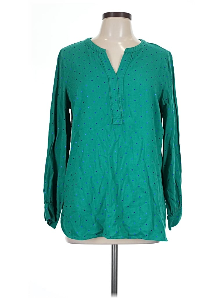 Pre-owned Talbots Long Sleeve Blouse In Green