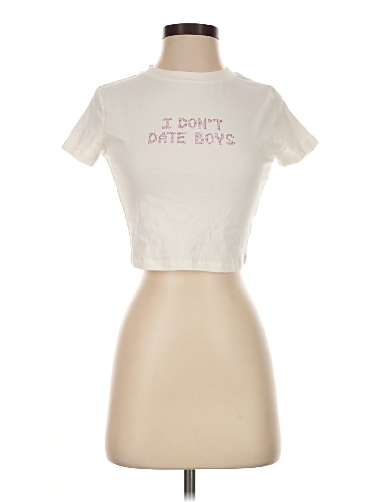 Pre-owned Finesse Short Sleeve Turtleneck In Ivory