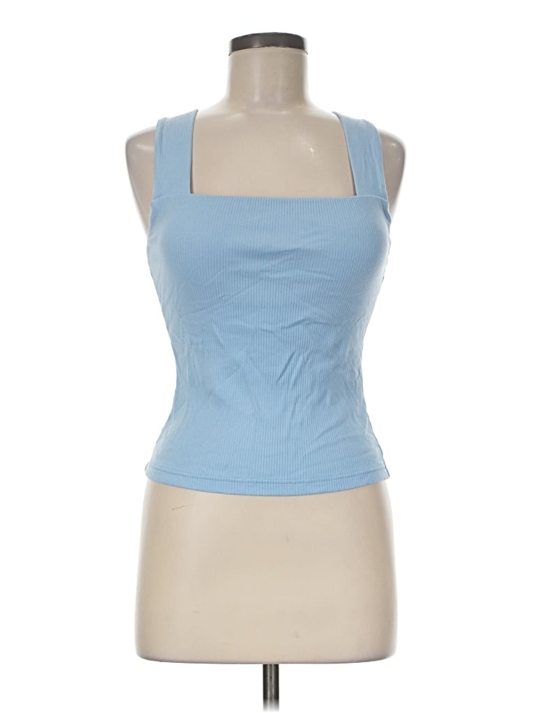 Pre-owned Ogl Tank Top Blue Strapless Neckline Tops