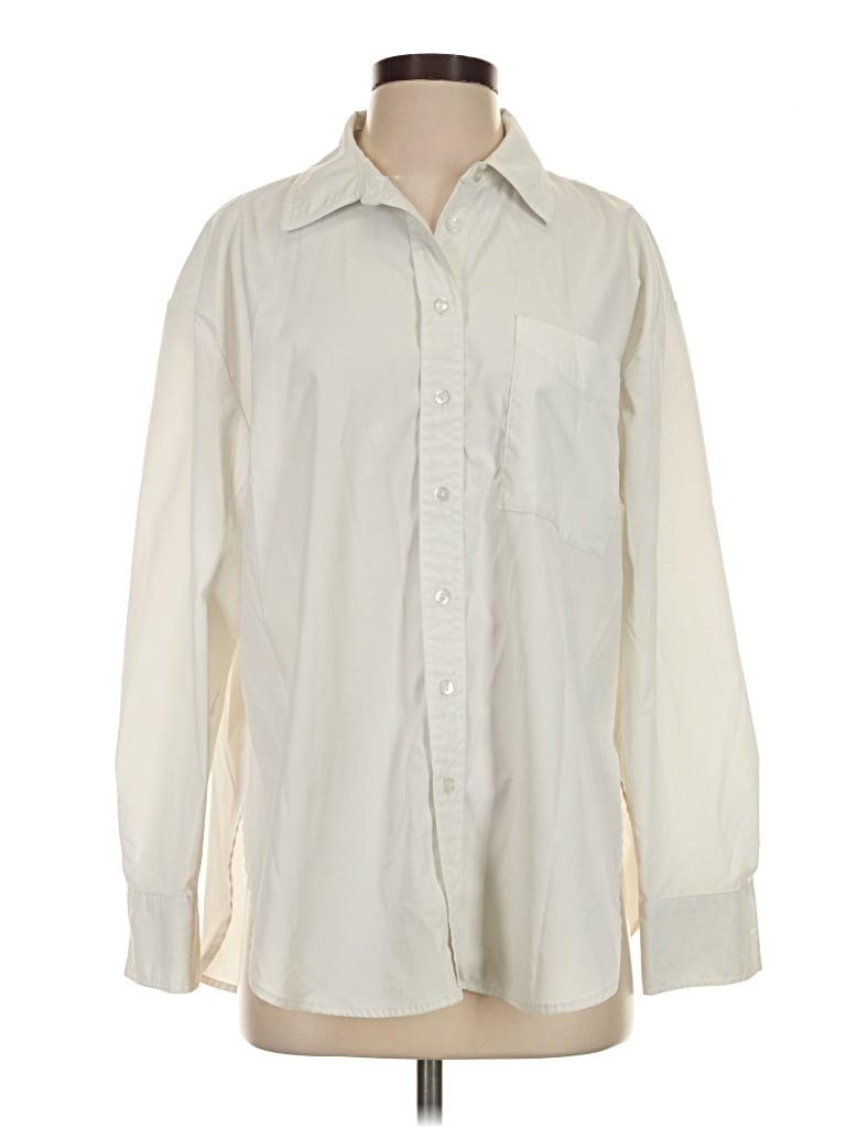 Pre-owned Modern Works Long Sleeve Blouse In Ivory