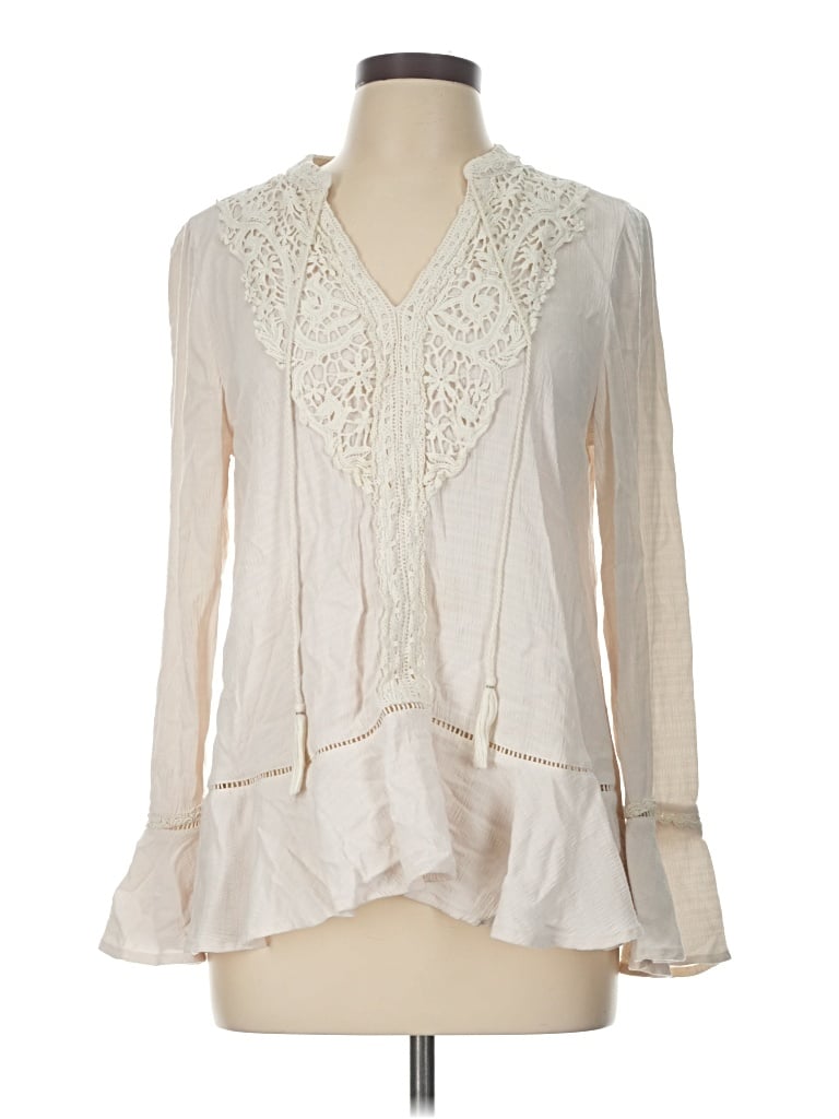 Pre-owned Knox Rose Long Sleeve Blouse In Ivory