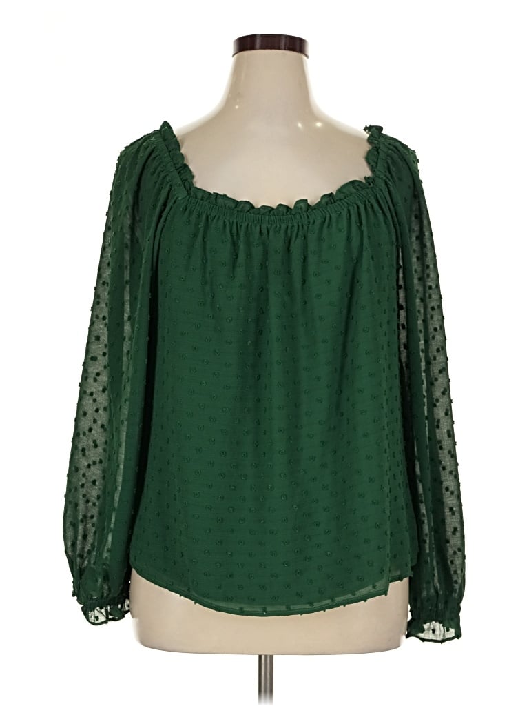 Pre-owned Cece 3/4 Sleeve Blouse In Green