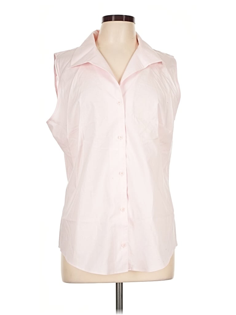 Pre-owned Talbots Outlet Sleeveless Button Down Shirt In Pink