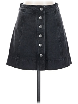 Madewell Metropolis Snap Jean Skirt in Rawley Black (view 1)