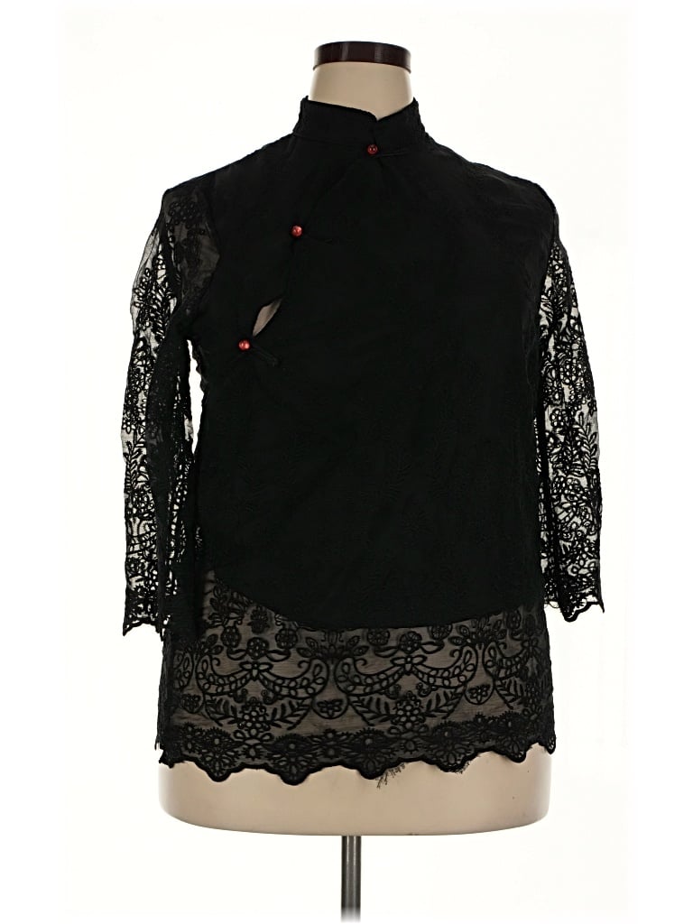 Pre-owned Jack 3/4 Sleeve Blouse In Black