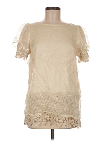 RED Valentino Short Sleeve Silk Top (view 1)