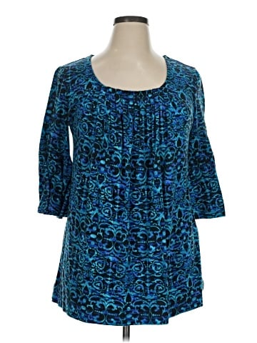 Just My Size 3/4 Sleeve Blouse (view 1)