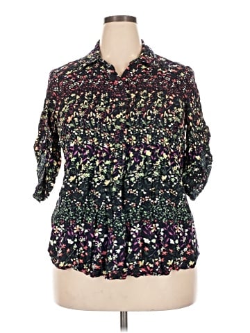 Woman Within 3/4 Sleeve Button-Down Shirt (view 1)