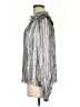 Current Air Metallic Silver Long Sleeve Blouse Size M - photo 5