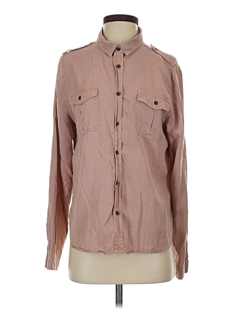 Pre-owned Universal Thread Long Sleeve Button Down Shirt In Tan