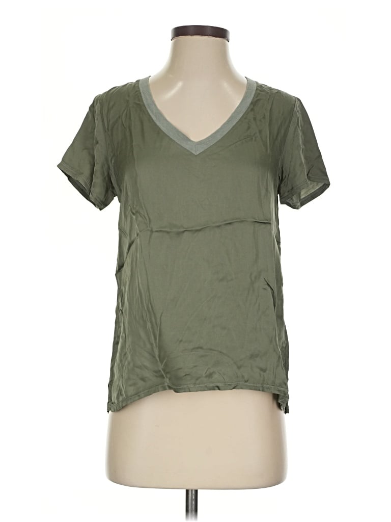 Pre-owned Nation Ltd Short Sleeve Top Green V-neck Tops