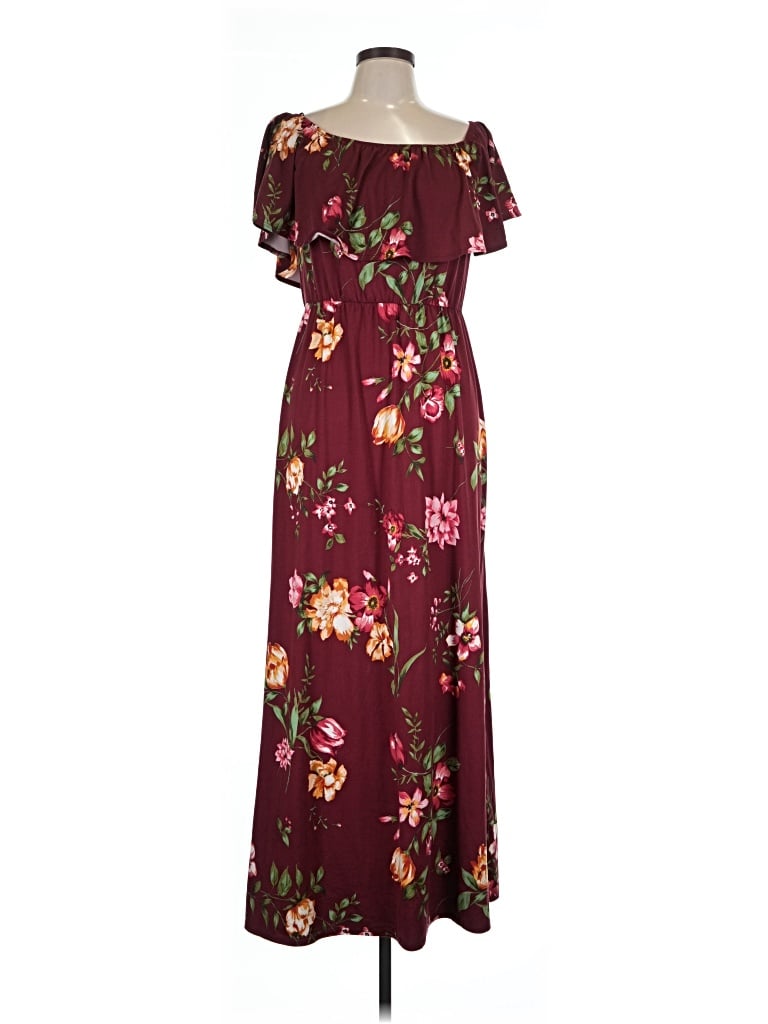 Pre-owned Nine Britton Casual Dress In Burgundy