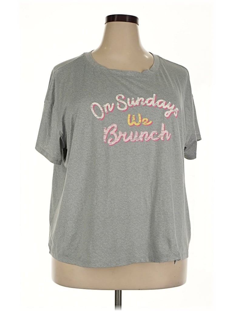 Pre-owned Joyspun Short Sleeve T-shirt In Gray