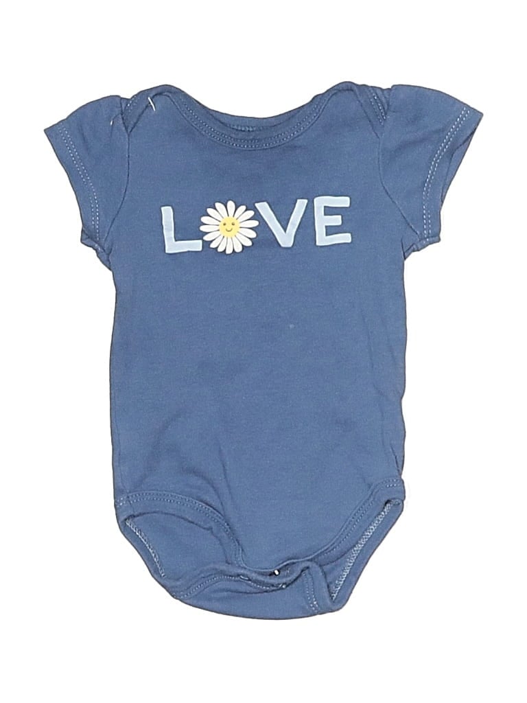 Pre-owned Hb Babies' Short Sleeve Onesie In Blue