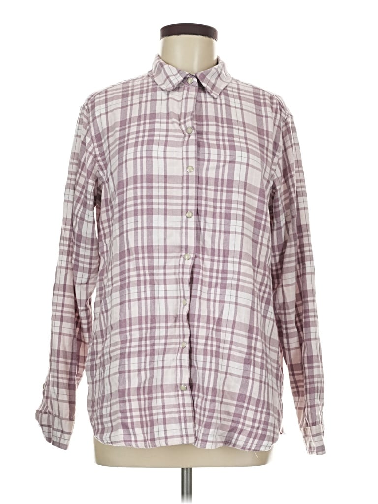 Pre-owned Jachs Girlfriend Long Sleeve Button Down Shirt In Burgundy