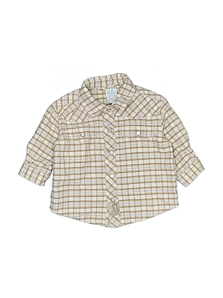 Pre-owned Gymboree Babies' Long Sleeve Button Down Shirt In Tan