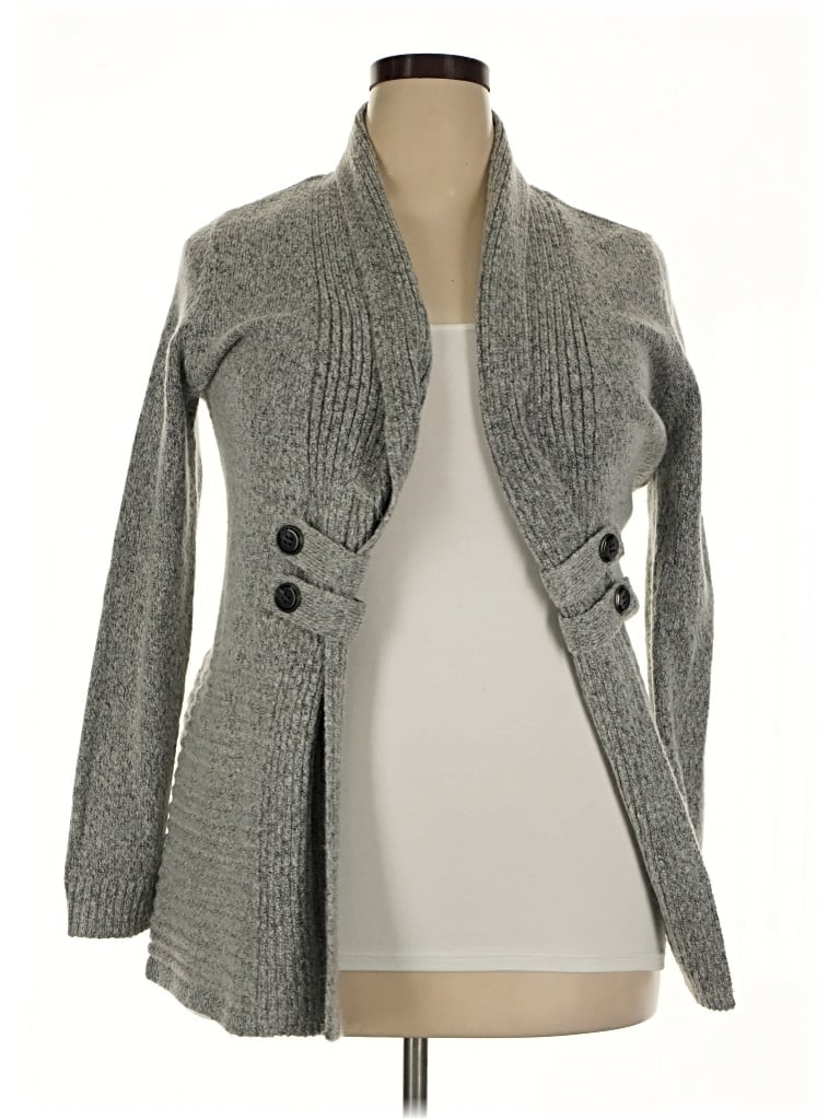 Pre-owned Ab Studio Cardigan Sweater In Gray