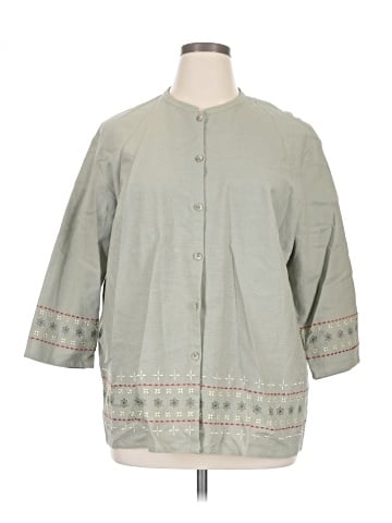 DressBarn 3/4 Sleeve Button-Down Shirt (view 1)