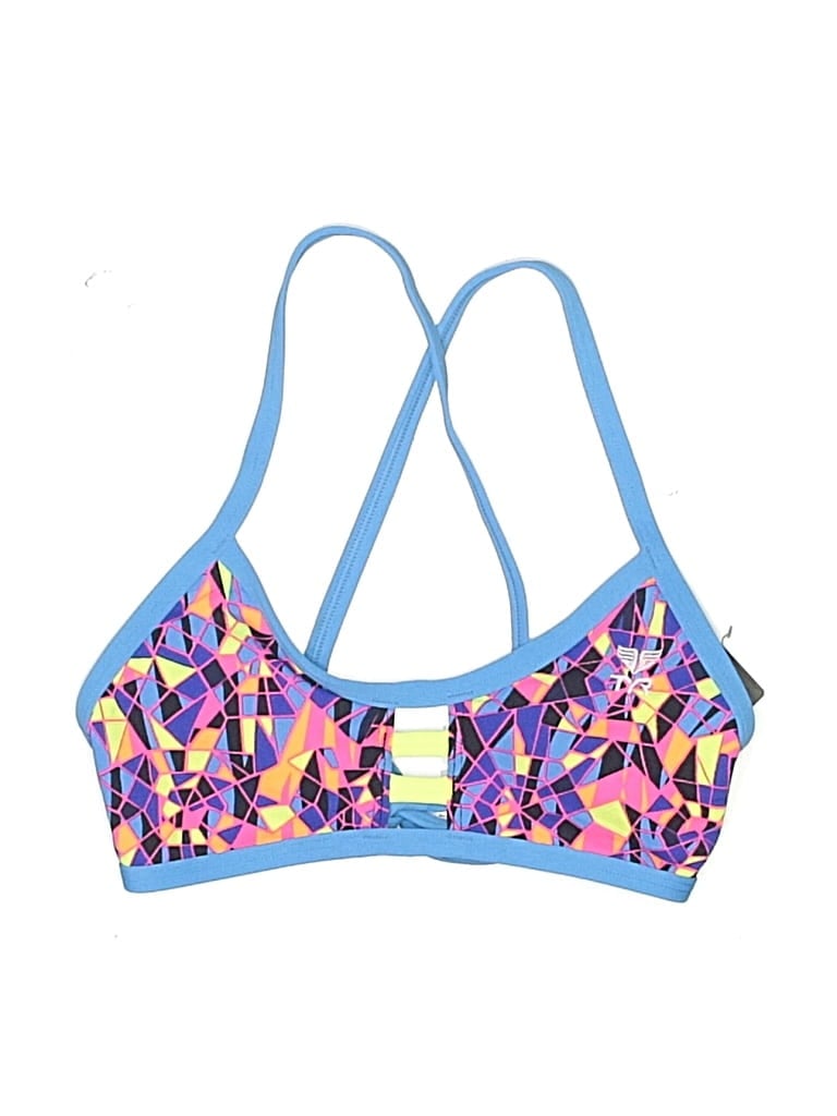Tyr Swimsuit Top Blue Graphic Pattern Swimwear