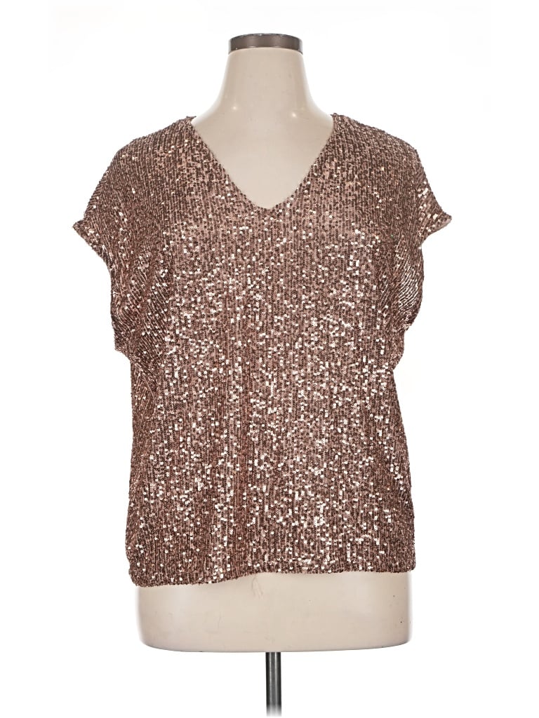 Pre-owned Msk Short Sleeve Blouse In Brown