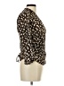 The Limited 100% Polyester Animal Print Brown 3/4 Sleeve Blouse Size L - photo 4