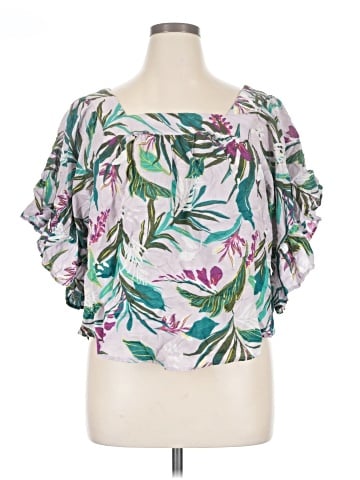 Terra & Sky Short Sleeve Blouse (view 1)