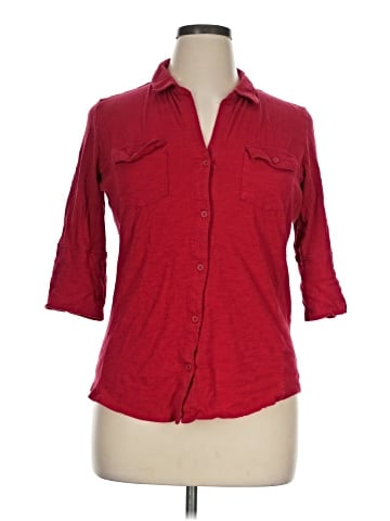 Maurices 3/4 Sleeve Button-Down Shirt (view 1)
