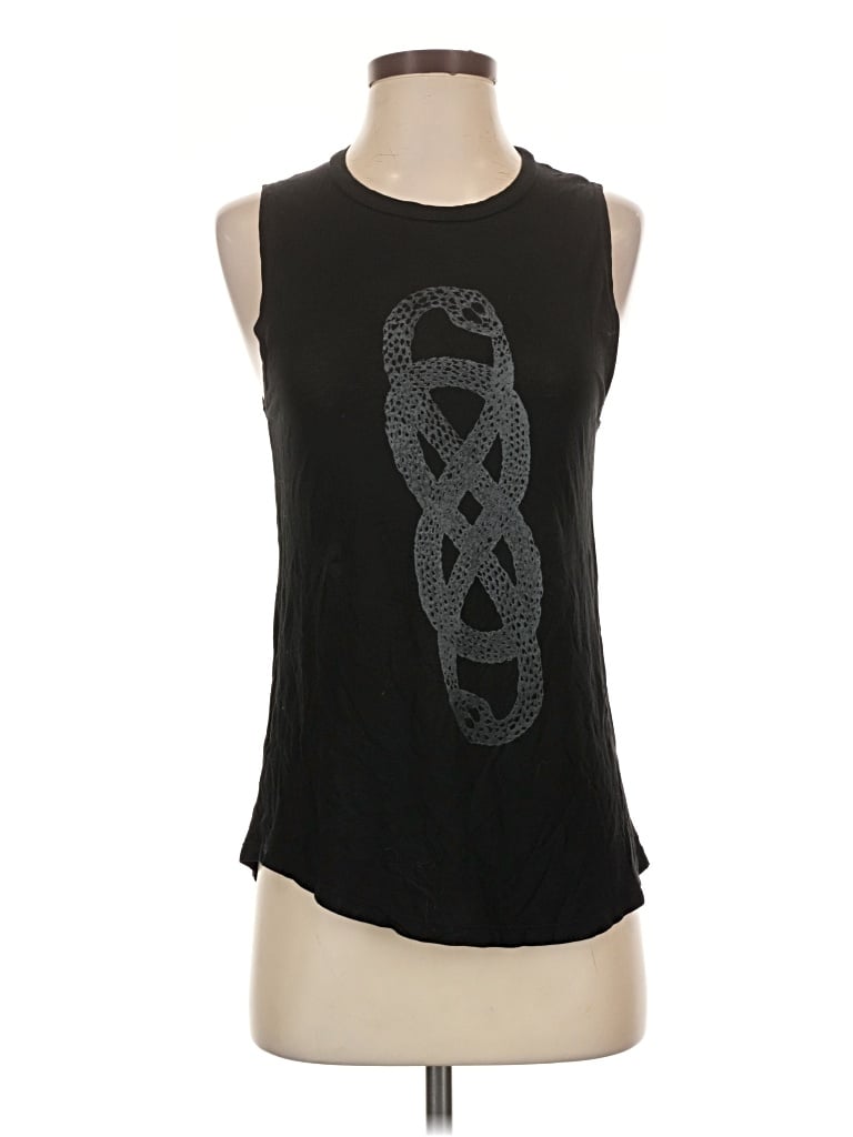 Pre-owned Haute Hippie Sleeveless T-shirt In Black