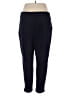 Lands' End 100% Polyester Solid Blue Black Active Pants Size L - photo 2