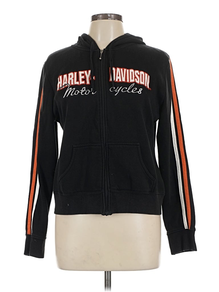 Pre-owned Harley Davidson Zip Up Hoodie In Black