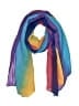 Italy Design 100% Polyester Color Block Teal Scarf One size - photo 1