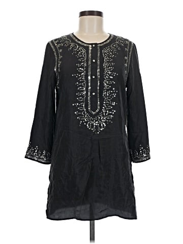 Central Park West 3/4 Sleeve Silk Top (view 1)
