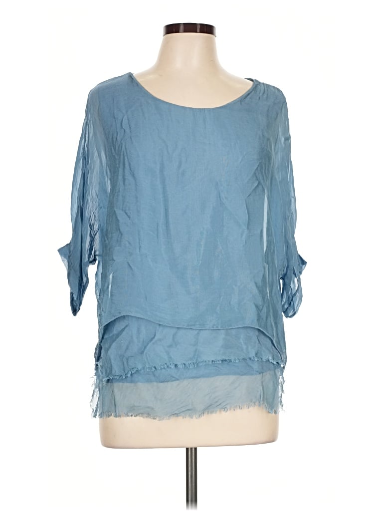 Pre-owned Lola 3/4 Sleeve Blouse In Blue