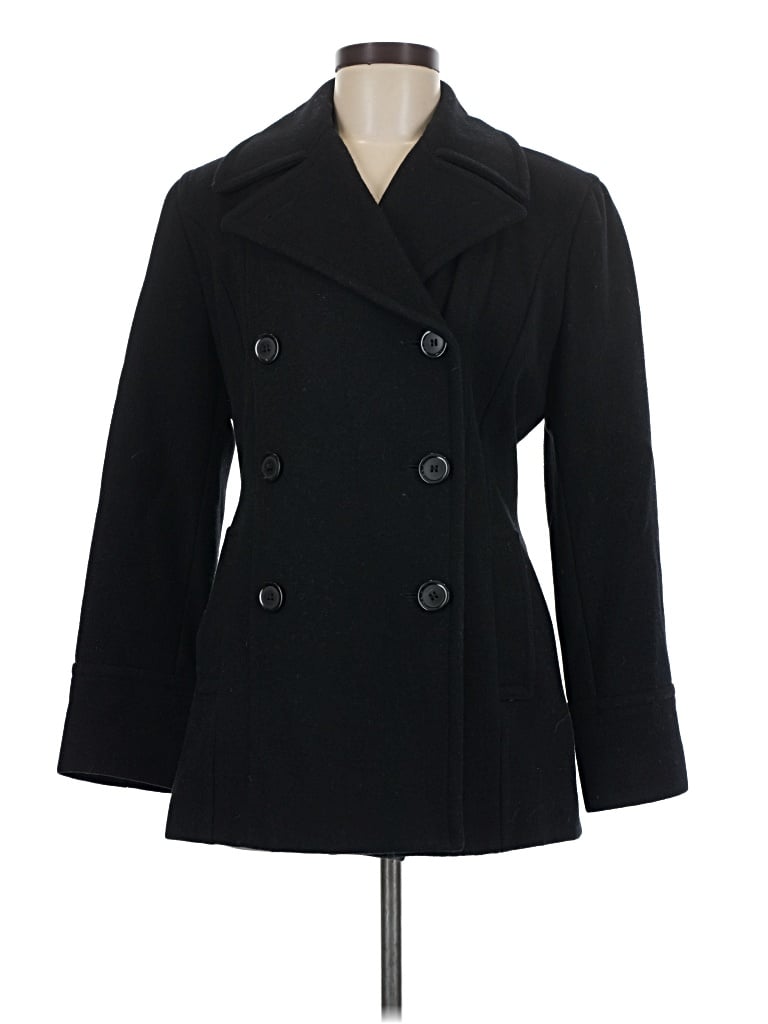 Pre-owned Worthington Wool Coat In Black