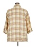 Kate Hill Plaid Tan 3/4 Sleeve Button-Down Shirt Size 2X - photo 2
