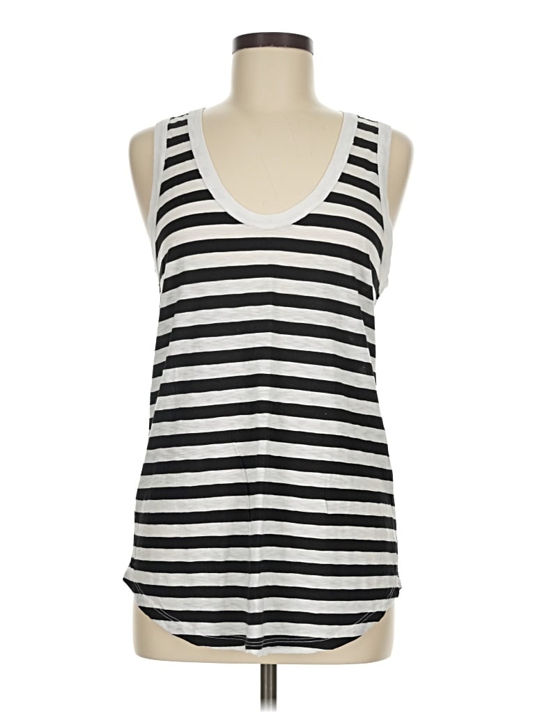Pre-owned Michael Stars Tank Top Silver Plunge Neckline Tops