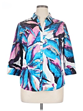 Dana Buchman 3/4 Sleeve Button Down Shirt