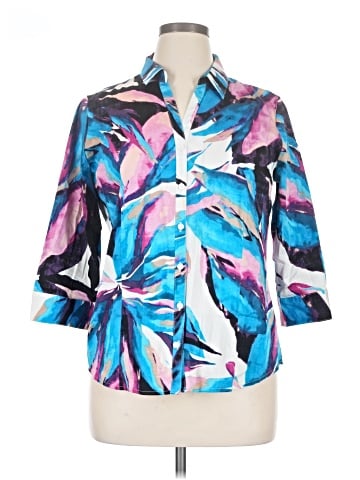 Dana Buchman 3/4 Sleeve Button-Down Shirt (view 1)