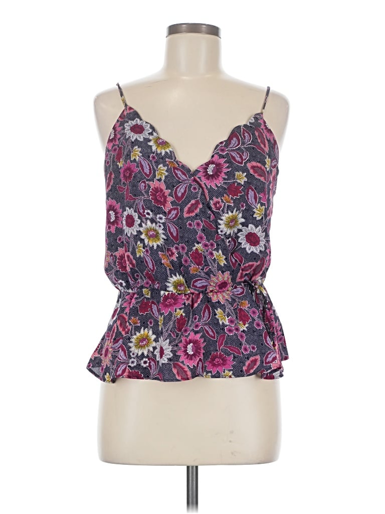 Pre-owned Nine Britton Sleeveless Top Purple Sweetheart Neckline Tops